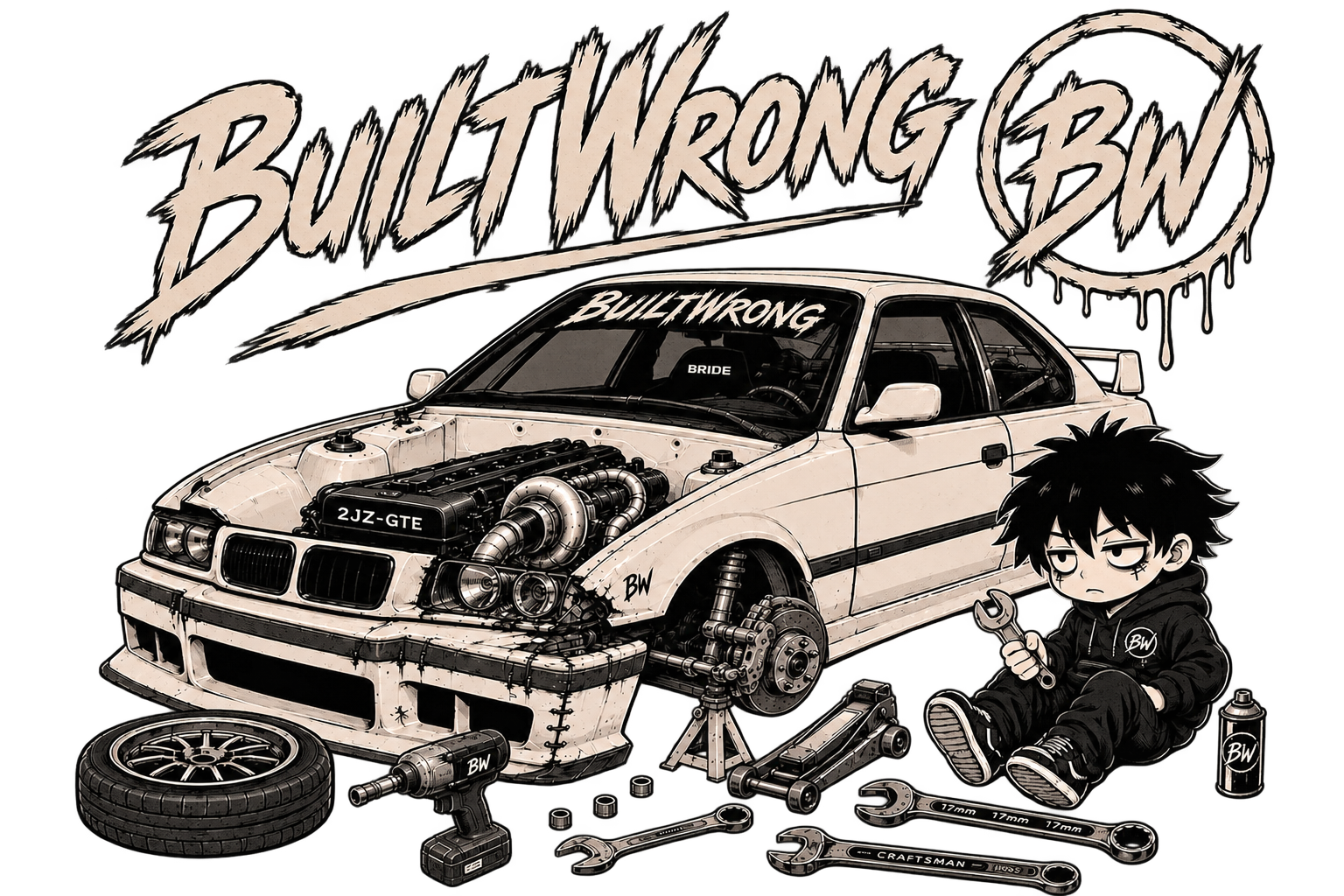 BuiltWrong Built to Break tee mockup