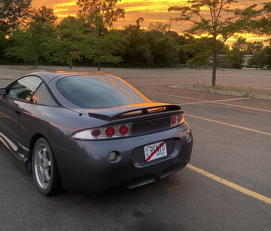 Tyler Renzo’s Mitsubishi Eclipse cruise car with RENZO plate